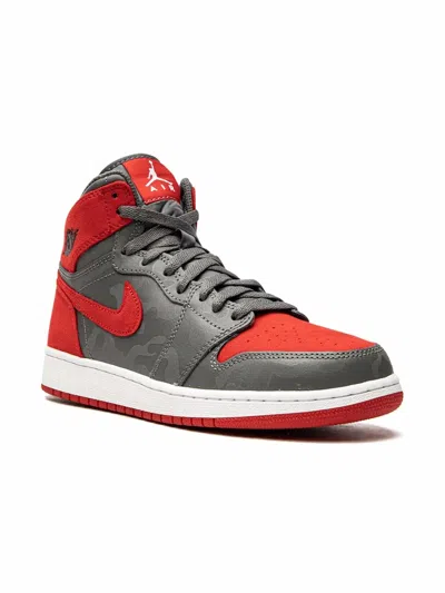 Jordan Kids' Air  1 Retro Hi Prem Bg "bred Camo" Sneakers In Red