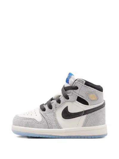 Jordan Babies' Air  1 Retro High Leather Sneakers In Gray