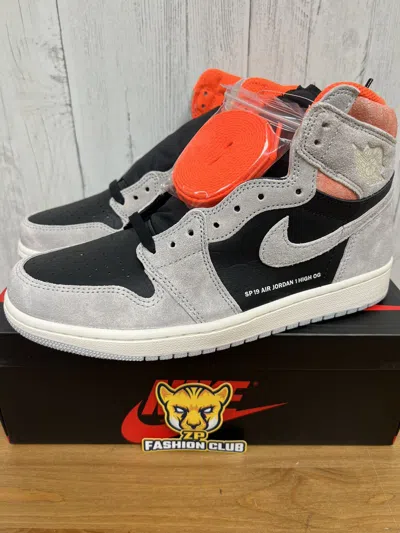 Pre-owned Jordan Air  1 Retro High Neutral Grey Hyper Crimson 555088-018 In Multicolor