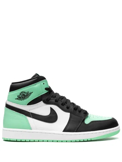 Jordan Air  1 Retro High Og "green Glow" Sneakers In White/black/green