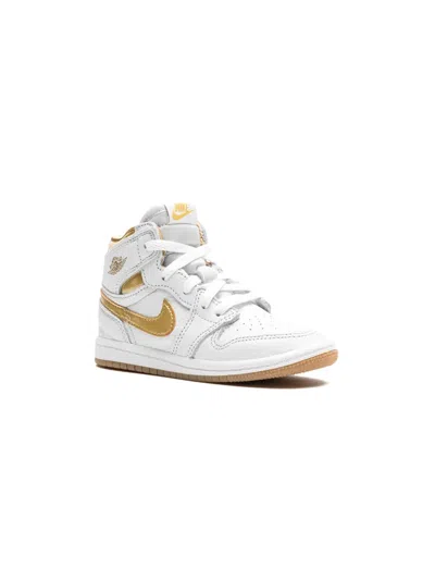 Jordan Babies' Air  1 Retro High Og "metallic Gold" Sneakers In White