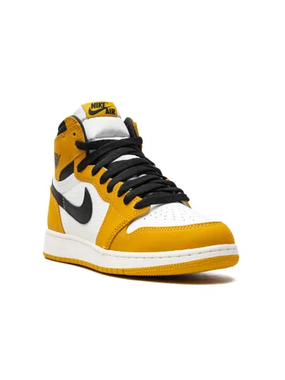 Jordan Kids' Air  1 Retro High Og "yellow Ochre/black" Sneakers In 黄色