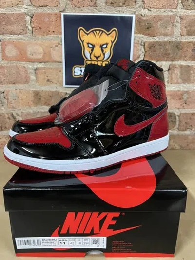 Pre-owned Jordan Nike Air  1 Retro High Patent Leather Bred 555088-063 Mens 575441-063 Gs In Multicolor