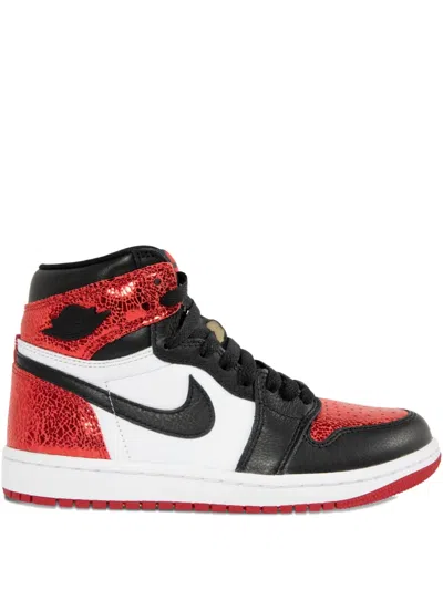 Jordan Air  1 Retro High-top Leather Sneakers In Red
