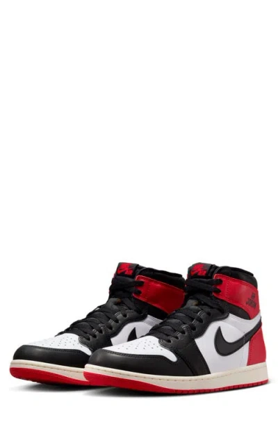 Jordan Air  1 Retro High Top Sneaker In White/black/red