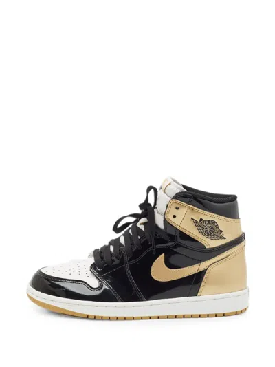 Pre-owned Jordan Air  1 Retro High-top Leather Sneakers In Black