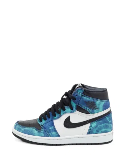 Pre-owned Jordan Air  1 Retro Tie Dye Lace-up Sneakers In Blue