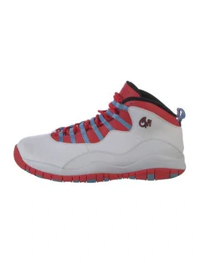 Pre-owned Jordan Air  10 Retro "chicago Flag" Sneakers In White