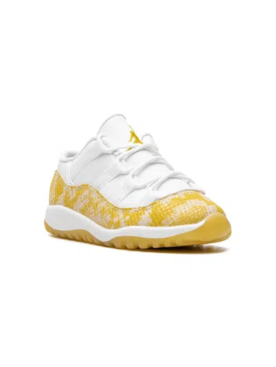 Jordan Babies' Air  11 Low "yellow Snakeskin" Sneakers In White