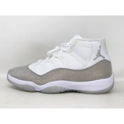 Pre-owned Jordan Air  11 Metallic Silver Glitter White Sneakers, Size 11.5 / 10m Ar0715-100