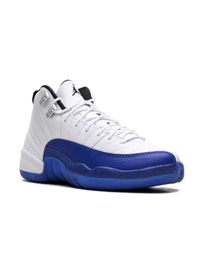 Jordan Kids' Air  12 Retro Basketball Sneaker In White/black/game Royal