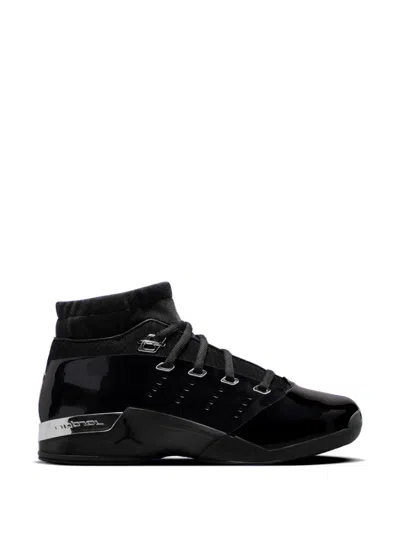 Jordan Air  17 Low Patent Leather Sneakers In Black
