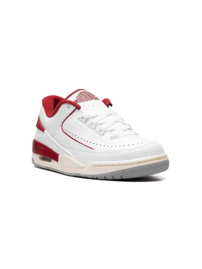 Jordan Kids' Air  2/3 Leather Sneakers In White