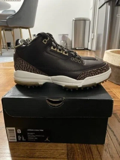 Pre-owned Jordan Air  3 Golf Shoes Cleats Brown 2018