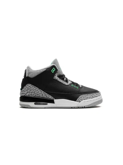 Jordan Kids' Air  3 Leather Sneakers In Black