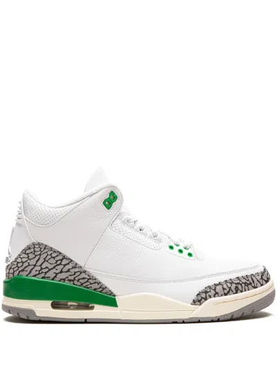 Jordan Air  3 "lucky Green" Sneakers In Weiss