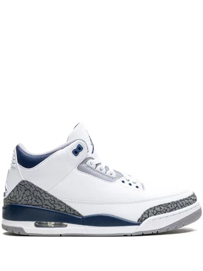 Jordan Air  3 "midnight Navy" Sneakers In White
