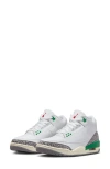 Jordan Air  3 Retro Basketball Sneaker In White/varsity Red/green