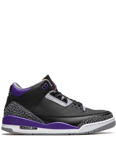Jordan Air  3 Retro "court Purple" Sneakers In Black