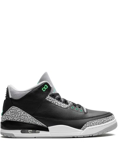 Jordan Air  3 Retro "green Glow" Sneakers In Black