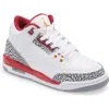 Jordan Kids' Air  3 Retro Racer Blue Sneaker In White/curry/red