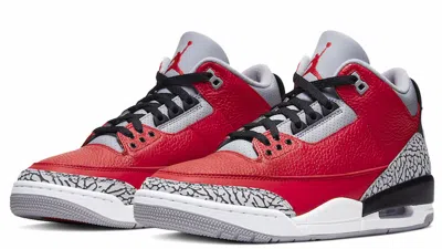 Pre-owned Jordan Air  3 Retro Se Unite Fire Red Fire Red-cement Grey Ck5692-600 Size 8-11