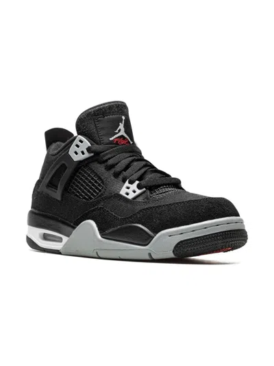 Jordan Kids' Air  4 "black Canvas" Sneakers