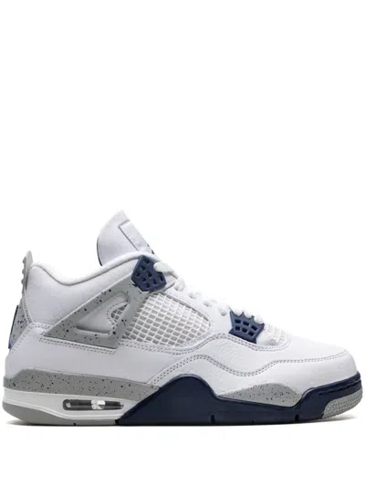 Jordan Air  4 "midnight Navy" Sneakers In White