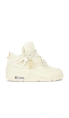 Jordan Air  4 Net Sneaker In Rattan  Rattan & Metallic Gold