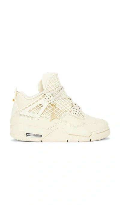Jordan Air  4 Net Sneaker In Rattan  Rattan & Metallic Gold