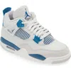 Jordan Air  4 Retro Basketball Sneaker In Off White/military Blue/grey