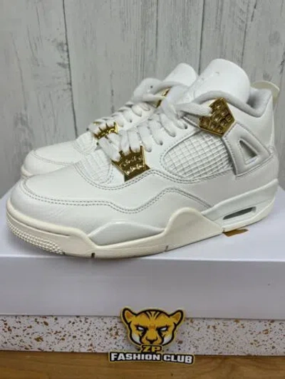 Pre-owned Jordan Air  4 Retro Metallic Gold Aq9129-170 Women Size 6-12 In Hands Ships Now In Multicolor