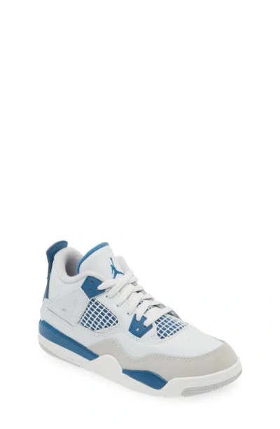 Jordan Kids' Air  4 Retro Mid Top Sneaker In White