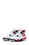Jordan Kids' Air  4 Retro Mid Top Sneaker In White/fire Red/black