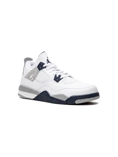 Jordan Kids' Air  4 Retro "midnight Navy" Sneakers In White