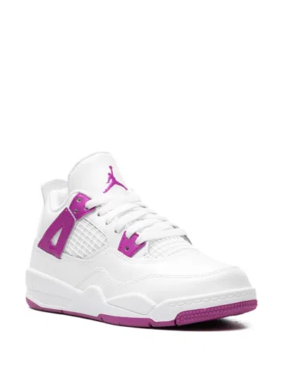 Jordan Kids' Air  4 Retro Ps "hyper Violet" Sneakers In White