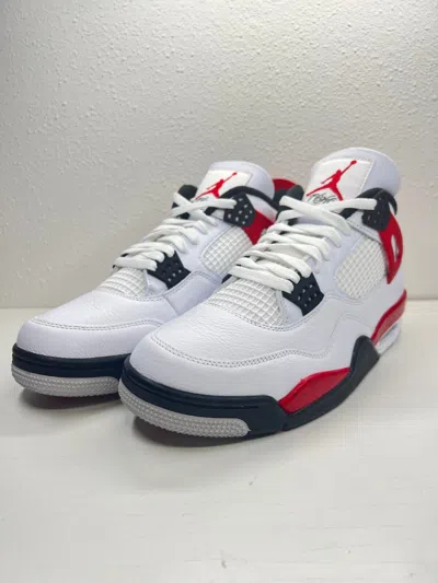 Pre-owned Jordan Air  4 Retro Red Cement Dh6927-161 In White/fire Red-black