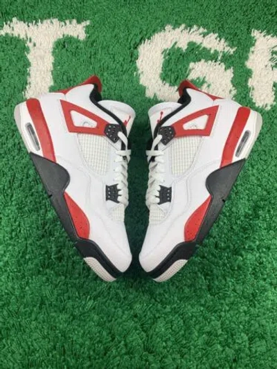 Pre-owned Jordan Air  4 Retro Red Cement Men's Size 11.5 Dh6927-161 In White