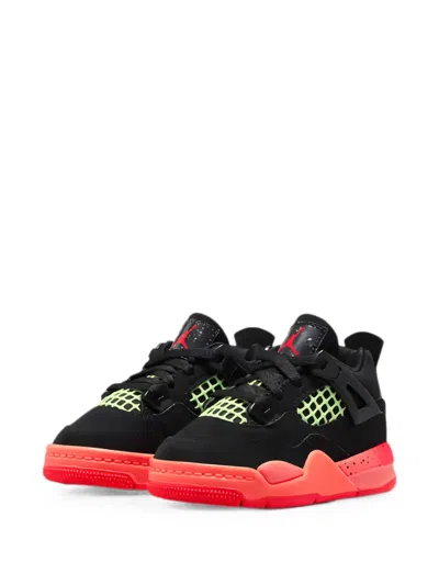 Jordan Babies' Air  4 Retro Sneakers In Black