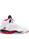 Jordan Air  5 "fire Red/black" Sneakers In White