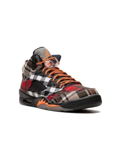 Jordan Kids' Air  5 Retro "plaid" Sneakers In Black