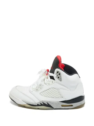 Pre-owned Jordan Air  5 Retro High-top Sneakers In White