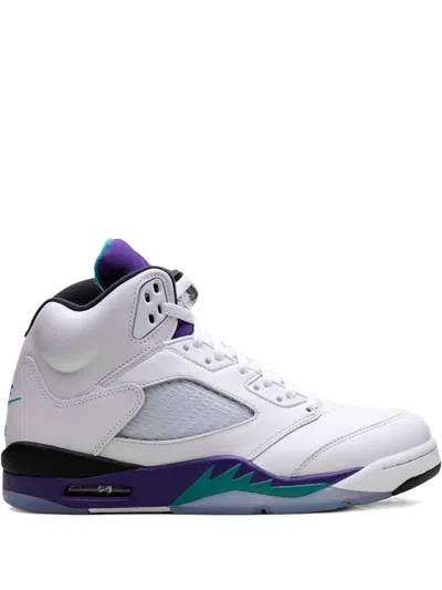 Jordan Air  5 Retro Og "new Emerald/grape Ice" Sneakers In White