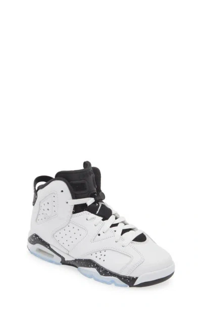 Jordan Kids' Air  6 Retro High Top Sneaker In White/black