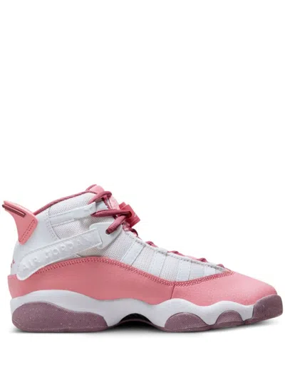 Jordan Kids' Air  6 Rings "white" Sneakers In Pink