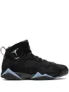 Jordan Mens Black Chambray Light Gra Air 7 Pull-tab Leather High-top Trainers In Black