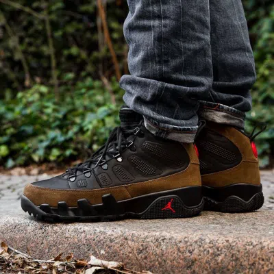 Pre-owned Jordan Air  9 Ix Retro Nrg Boots Size 8. Olive Black Red. Ar4491-012.
