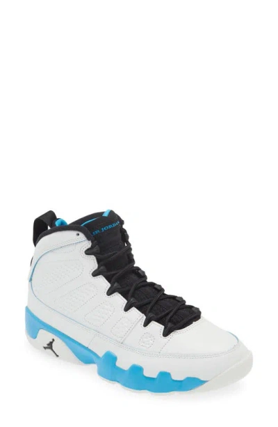 Jordan Air  9 Retro 'powder Blue' High Top Sneaker In Summit White/black/dark Blue