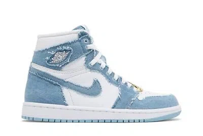 Pre-owned Jordan Air  Air  1 Retro High Og 'denim' Dm9036-104 Women's Shoes In White/worn Blue/metallic Gold