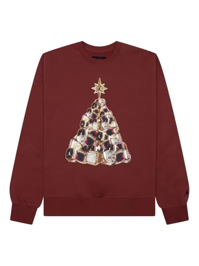 Jordan Air  Brooklyn Fleece Cotton Sweatshirt In Burgundy